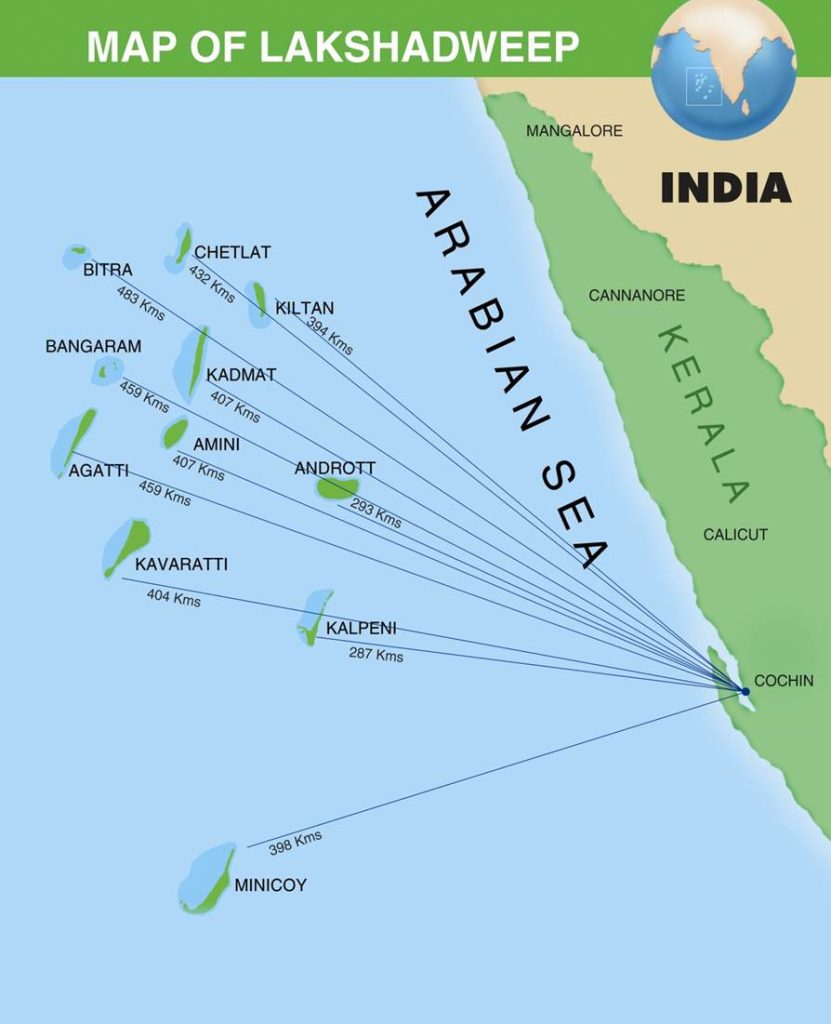 lakshadweep-map from kochi